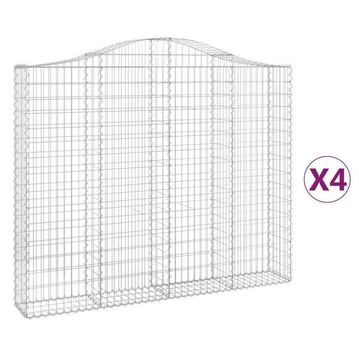Coșuri gabion arcuite 4 buc, 200x30x160/180 cm, fier galvanizat - WALTI WALTI
