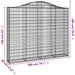 Coșuri gabion arcuite 4 buc, 200x30x160/180 cm, fier galvanizat - WALTI WALTI