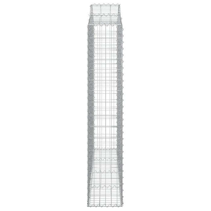Coș gabion arcuit, 11 buc, 200x30x160/180 cm, fier galvanizat WALTI