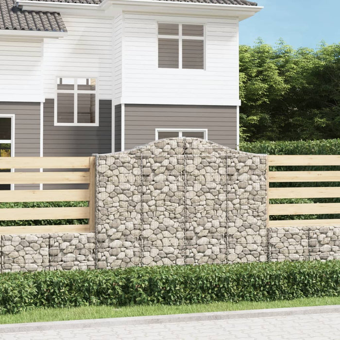 Coș gabion arcuit, 11 buc, 200x30x160/180 cm, fier galvanizat WALTI