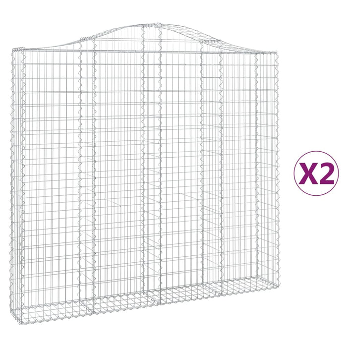Coșuri gabion arcuite 2 buc, 200x30x180/200cm, fier galvanizat - WALTI WALTI