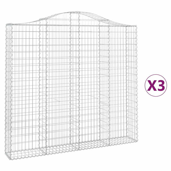 Coșuri gabion arcuite 3 buc, 200x30x180/200cm, fier galvanizat - WALTI WALTI