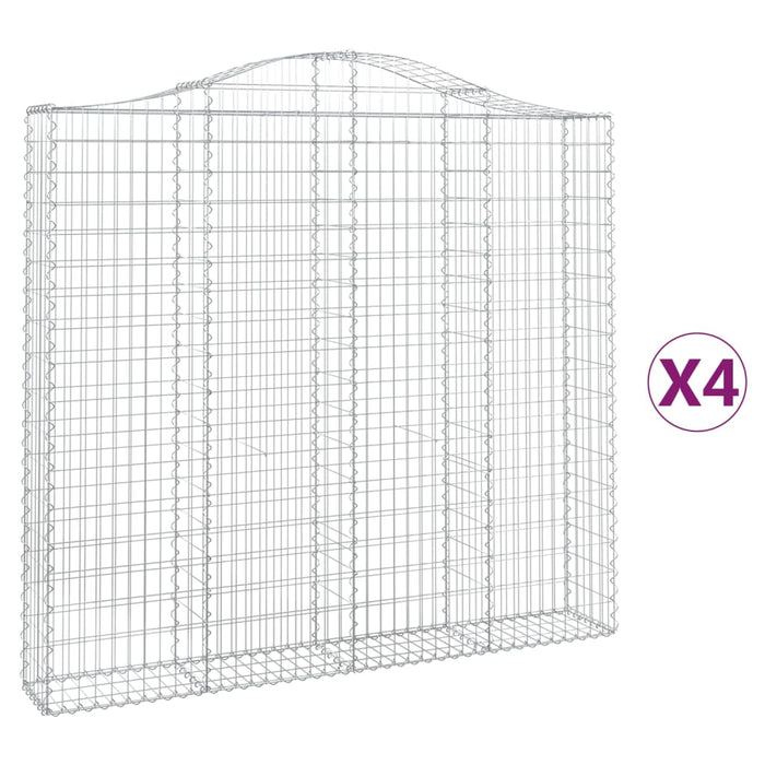 Coșuri gabion arcuite 4 buc, 200x30x180/200cm, fier galvanizat - WALTI WALTI