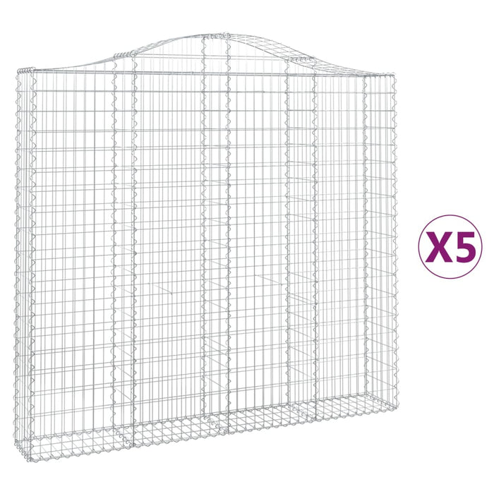Coșuri gabion arcuite 5 buc, 200x30x180/200cm, fier galvanizat - WALTI WALTI