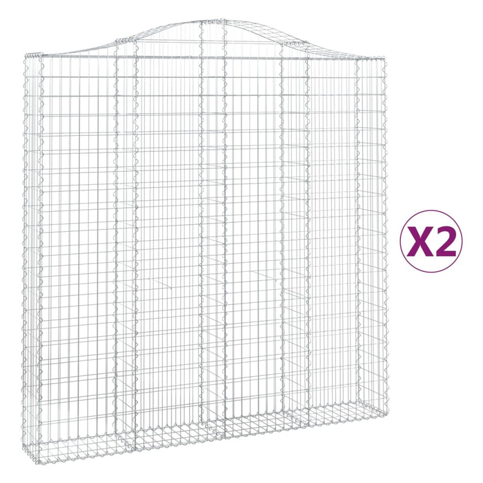 Coșuri gabion arcuite 2 buc. 200x30x200/220 cm fier galvanizat WALTI