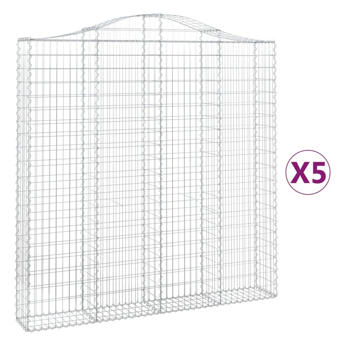 Coșuri gabion arcuite 5 buc. 200x30x200/220 cm fier galvanizat - WALTI WALTI