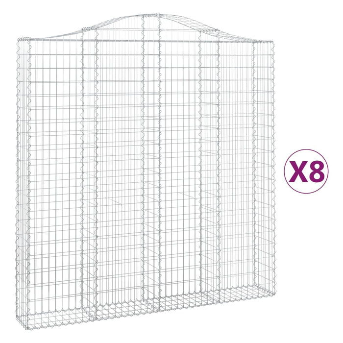 Coșuri gabion arcuite 8 buc. 200x30x200/220 cm fier galvanizat WALTI