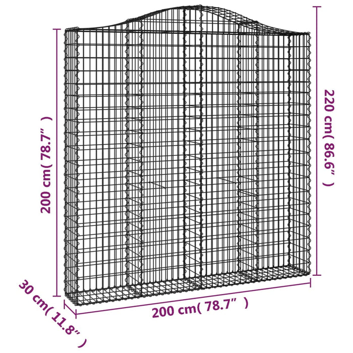 Coșuri gabion arcuite 8 buc. 200x30x200/220 cm fier galvanizat WALTI
