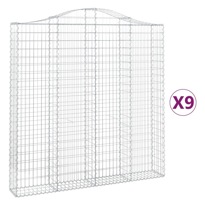 Coșuri gabion arcuite 9 buc. 200x30x200/220 cm fier galvanizat WALTI