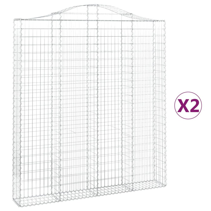 Coșuri gabion arcuite, 2 buc 200x30x220/240cm, fier galvanizat - WALTI WALTI