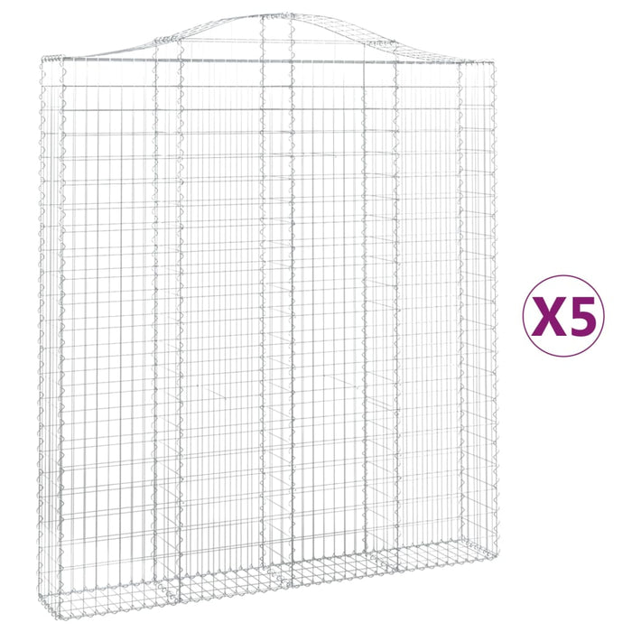 Coșuri gabion arcuite, 5 buc 200x30x220/240cm, fier galvanizat WALTI