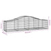 Coșuri gabion arcuite 2 buc, 200x50x40/60 cm, fier galvanizat - WALTI WALTI