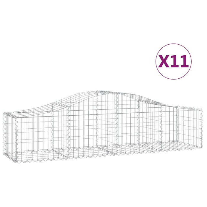 Coșuri gabion arcuite 11 buc, 200x50x40/60 cm, fier galvanizat - WALTI WALTI