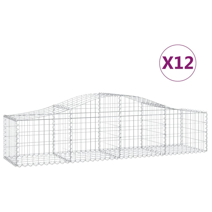 Coșuri gabion arcuite 12 buc, 200x50x40/60 cm, fier galvanizat - WALTI WALTI