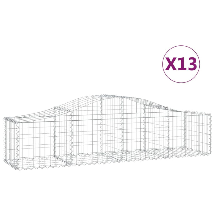 Coșuri gabion arcuite 13 buc, 200x50x40/60 cm, fier galvanizat - WALTI WALTI