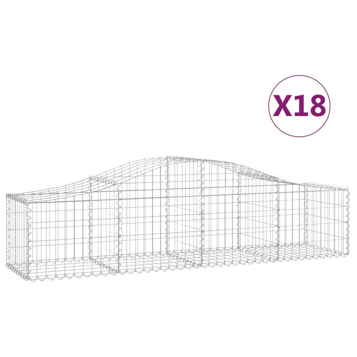 Coșuri gabion arcuite 18 buc., 200x50x40/60 cm, fier galvanizat - WALTI WALTI