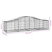 Coșuri gabion arcuite 18 buc., 200x50x40/60 cm, fier galvanizat - WALTI WALTI
