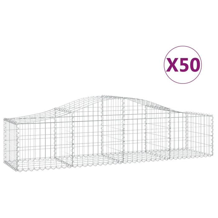 Coșuri gabion arcuite 50 buc, 200x50x40/60 cm, fier galvanizat - WALTI WALTI