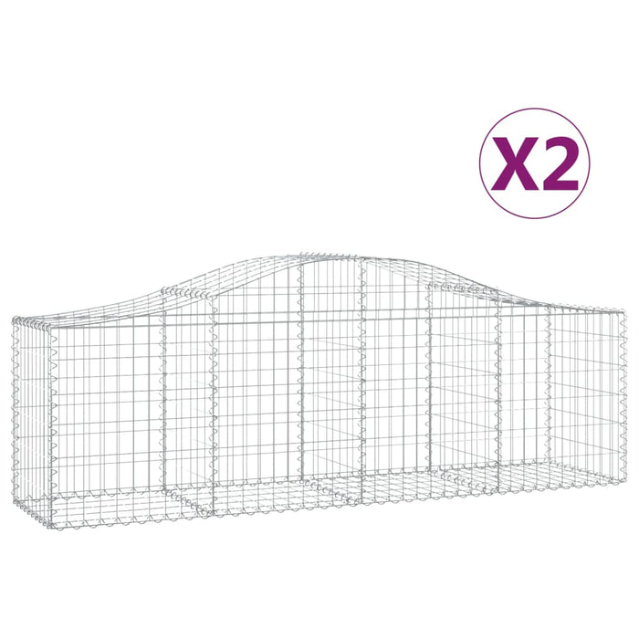 Coșuri gabion arcuite 2 buc, 200x50x60/80 cm, fier galvanizat - WALTI WALTI