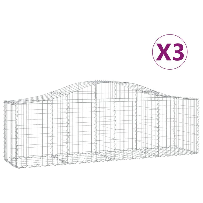 Coșuri gabion arcuite 3 buc, 200x50x60/80 cm, fier galvanizat - WALTI WALTI
