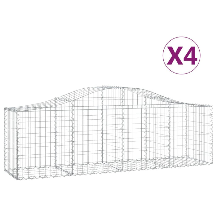 Coșuri gabion arcuite 4 buc, 200x50x60/80 cm, fier galvanizat - WALTI WALTI