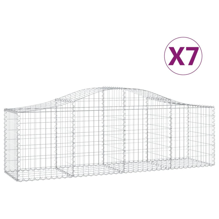 Coșuri gabion arcuite 7 buc, 200x50x60/80 cm, fier galvanizat - WALTI WALTI