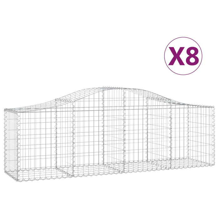 Coșuri gabion arcuite 8 buc, 200x50x60/80 cm, fier galvanizat - WALTI WALTI