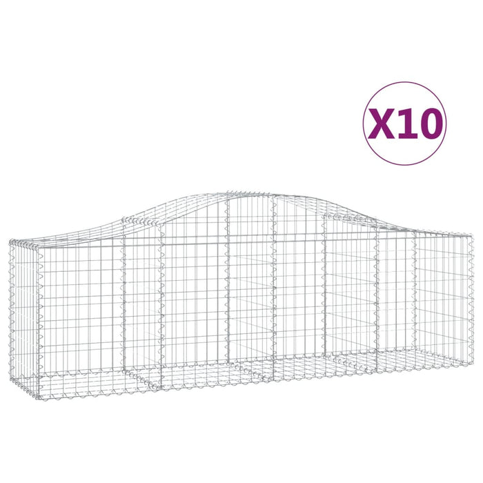 Coșuri gabion arcuite 10 buc, 200x50x60/80 cm, fier galvanizat - WALTI WALTI