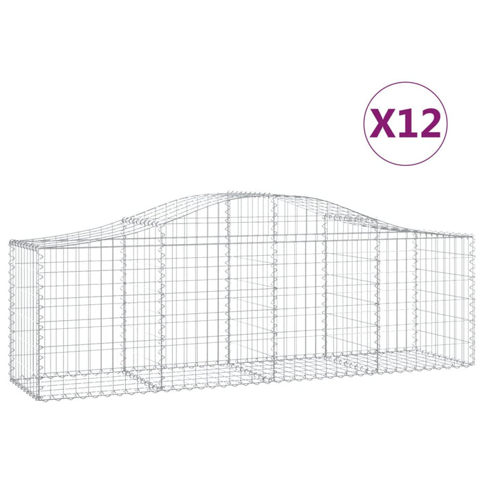 Coșuri gabion arcuite 12 buc, 200x50x60/80 cm, fier galvanizat - WALTI WALTI