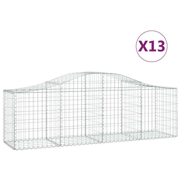 Coșuri gabion arcuite 13 buc, 200x50x60/80 cm, fier galvanizat - WALTI WALTI