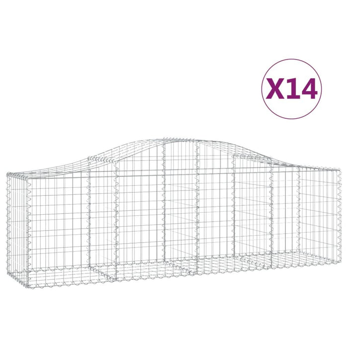Coșuri gabion arcuite 14 buc, 200x50x60/80 cm, fier galvanizat - WALTI WALTI