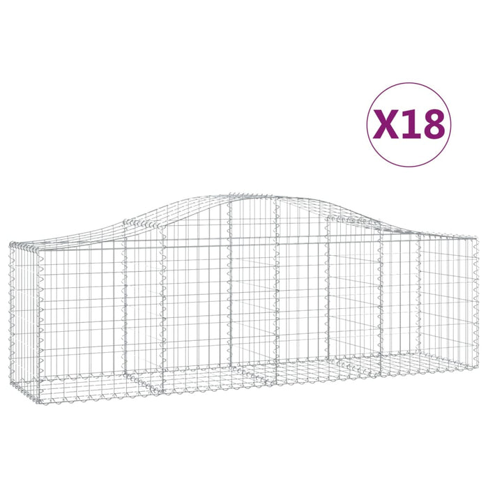 Coșuri gabion arcuite 18 buc, 200x50x60/80 cm, fier galvanizat - WALTI WALTI