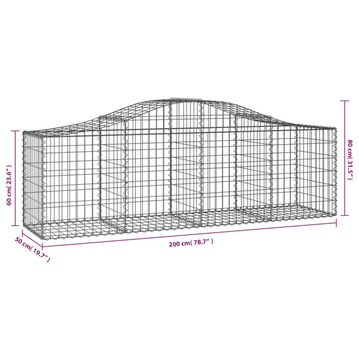 Coșuri gabion arcuite 18 buc, 200x50x60/80 cm, fier galvanizat - WALTI WALTI