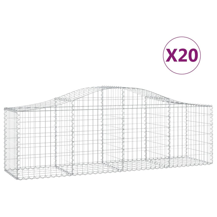 Coșuri gabion arcuite 20 buc, 200x50x60/80 cm, fier galvanizat - WALTI WALTI