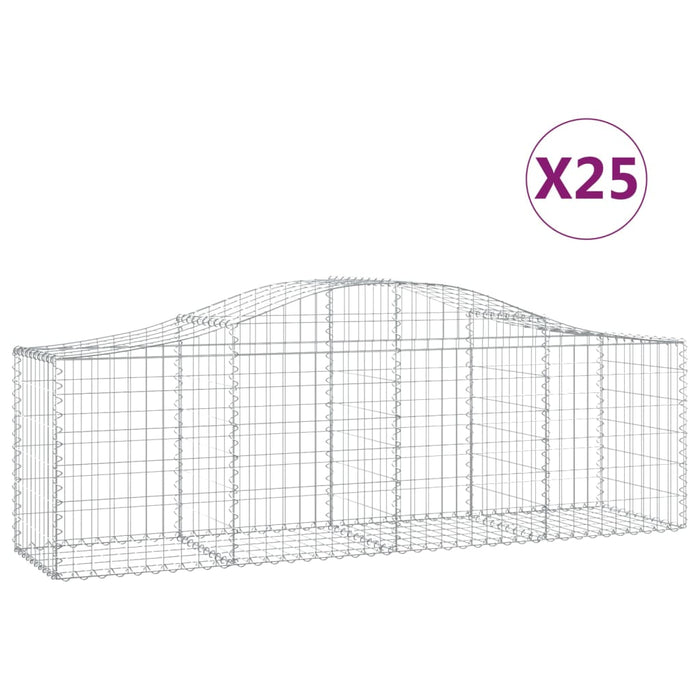 Coșuri gabion arcuite 25 buc, 200x50x60/80 cm, fier galvanizat - WALTI WALTI