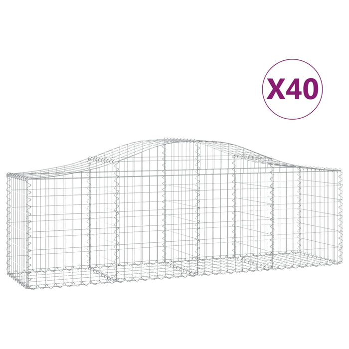 Coșuri gabion arcuite 40 buc, 200x50x60/80 cm, fier galvanizat - WALTI WALTI