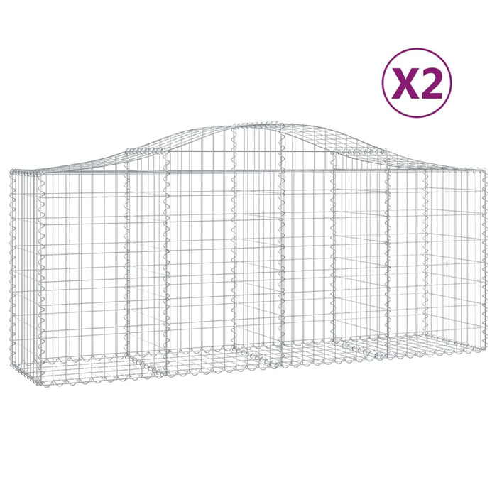 Coșuri gabion arcuite 2 buc, 200x50x80/100 cm, fier galvanizat - WALTI WALTI