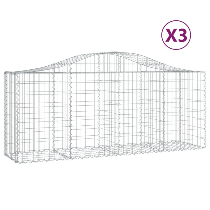 Coșuri gabion arcuite 3 buc, 200x50x80/100 cm, fier galvanizat - WALTI WALTI