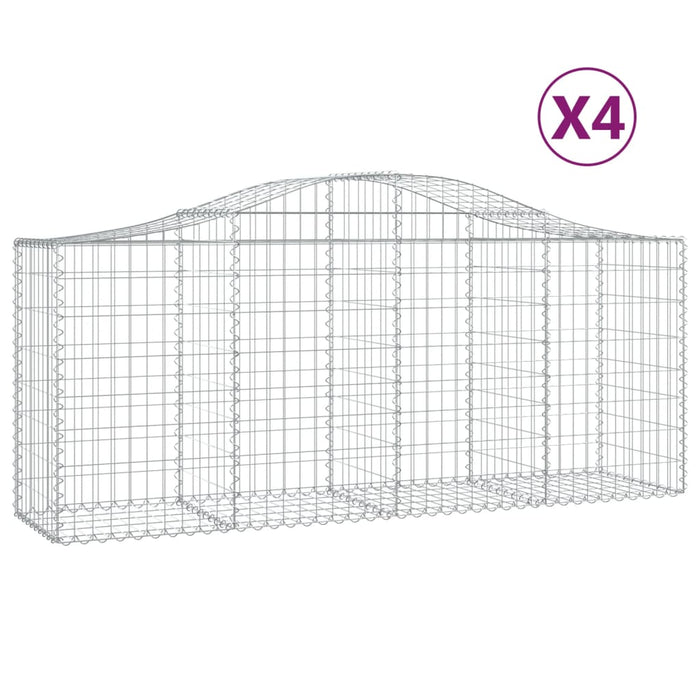 Coșuri gabion arcuite 4 buc, 200x50x80/100 cm, fier galvanizat - WALTI WALTI