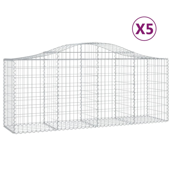 Coșuri gabion arcuite 5 buc, 200x50x80/100 cm, fier galvanizat - WALTI WALTI