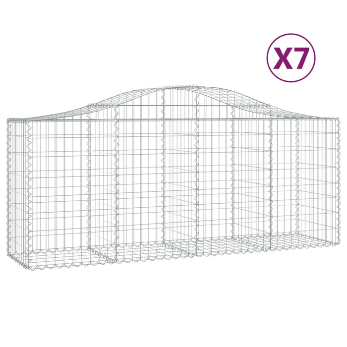 Coșuri gabion arcuite 7 buc, 200x50x80/100 cm, fier galvanizat - WALTI WALTI