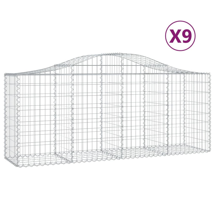Coșuri gabion arcuite 9 buc, 200x50x80/100 cm, fier galvanizat - WALTI WALTI