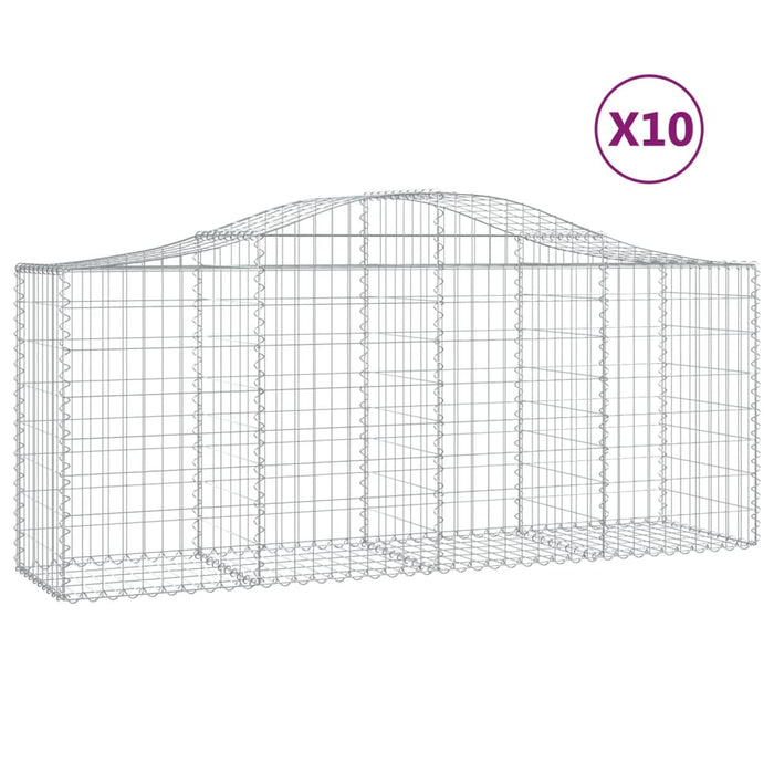 Coșuri gabion arcuite 10 buc, 200x50x80/100 cm, fier galvanizat - WALTI WALTI