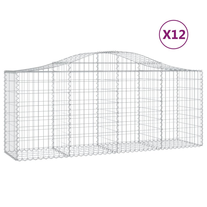 Coșuri gabion arcuite 12 buc, 200x50x80/100 cm, fier galvanizat - WALTI WALTI