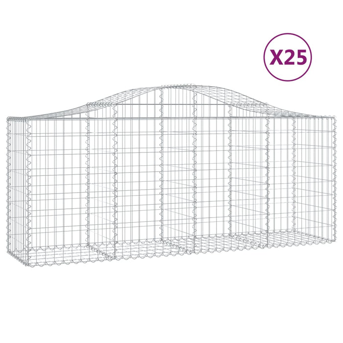 Coșuri gabion arcuite 25 buc, 200x50x80/100 cm, fier galvanizat - WALTI WALTI