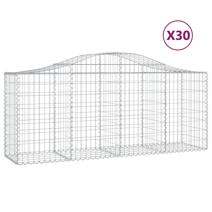 Coșuri gabion arcuite 30 buc, 200x50x80/100 cm, fier galvanizat - WALTI WALTI
