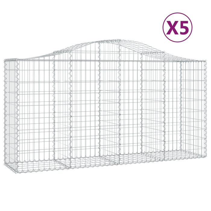 Coșuri gabion arcuite 5 buc, 200x50x100/120 cm fier galvanizat - WALTI WALTI