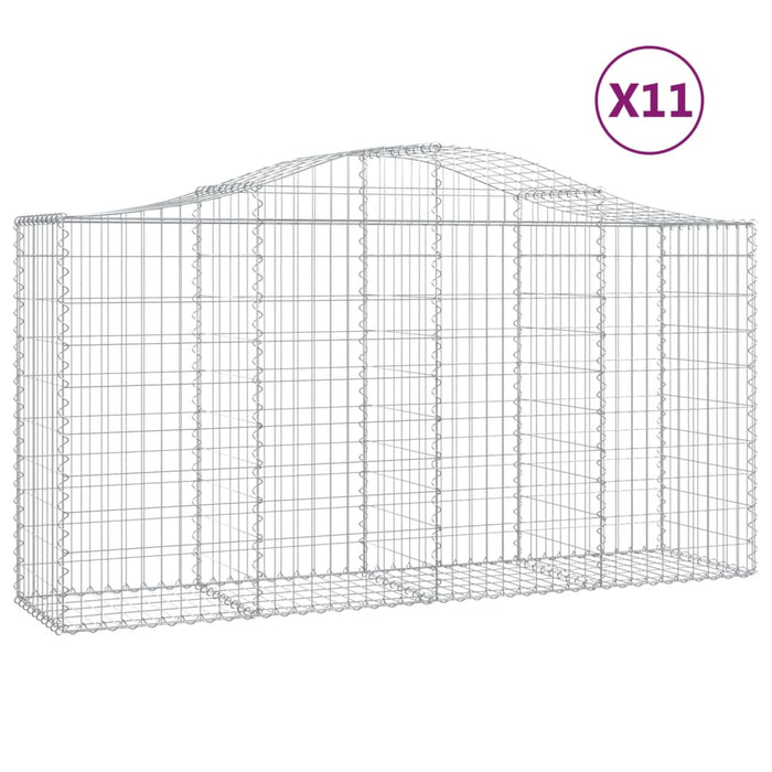 Coșuri gabion arcuite 11 buc, 200x50x100/120cm, fier galvanizat - WALTI WALTI