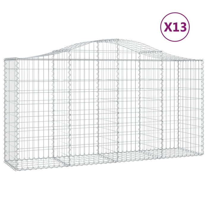 Coșuri gabion arcuite 13 buc, 200x50x100/120cm, fier galvanizat - WALTI WALTI