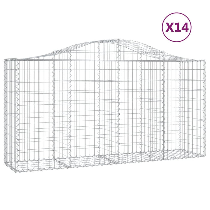 Coșuri gabion arcuite 14 buc, 200x50x100/120cm, fier galvanizat - WALTI WALTI